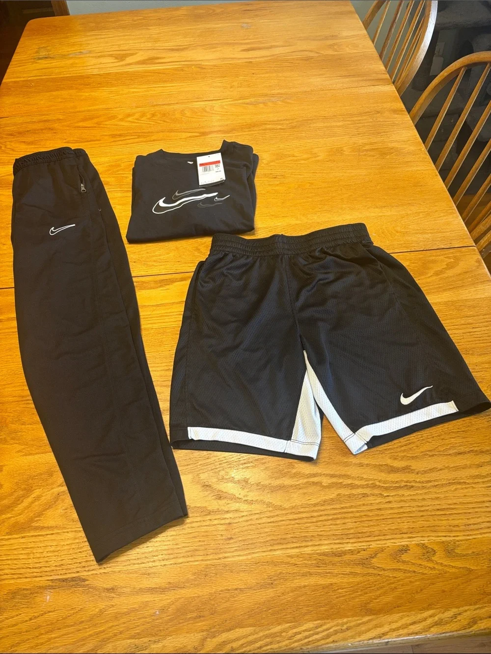 Nike Kids Black and White Shorts, Pants & Tee Set The tee is NWT size 10-12